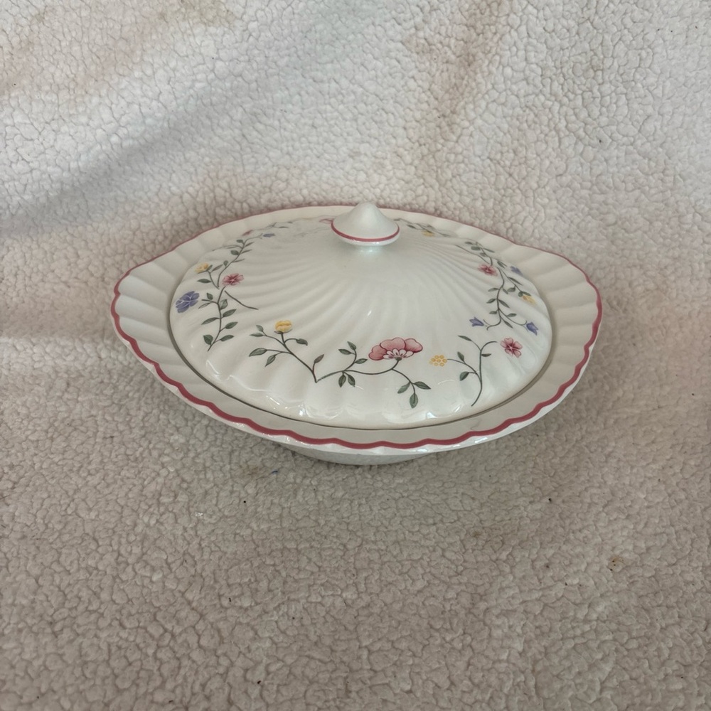 Johnson Brothers Floral Serveware with Pink and Green Accents
